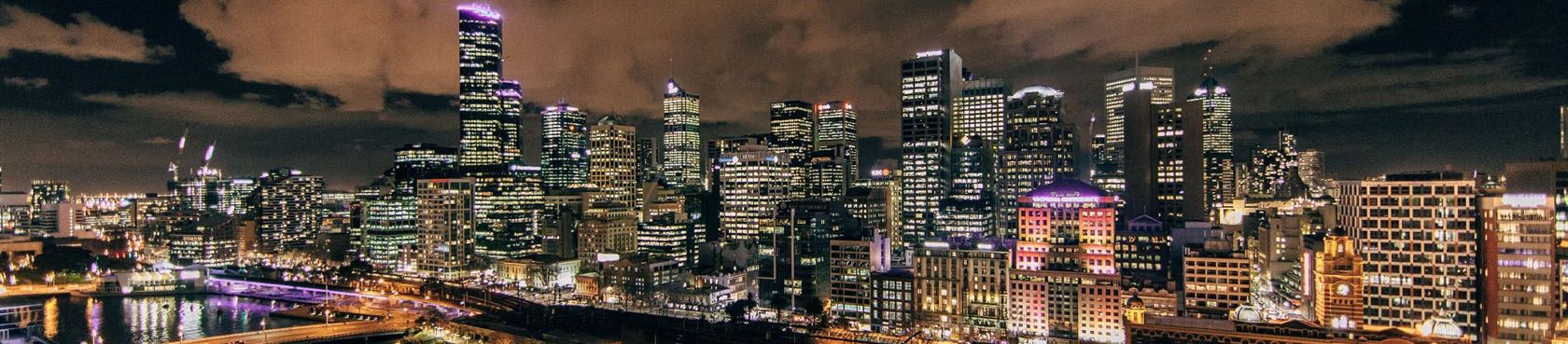 City skyline at night