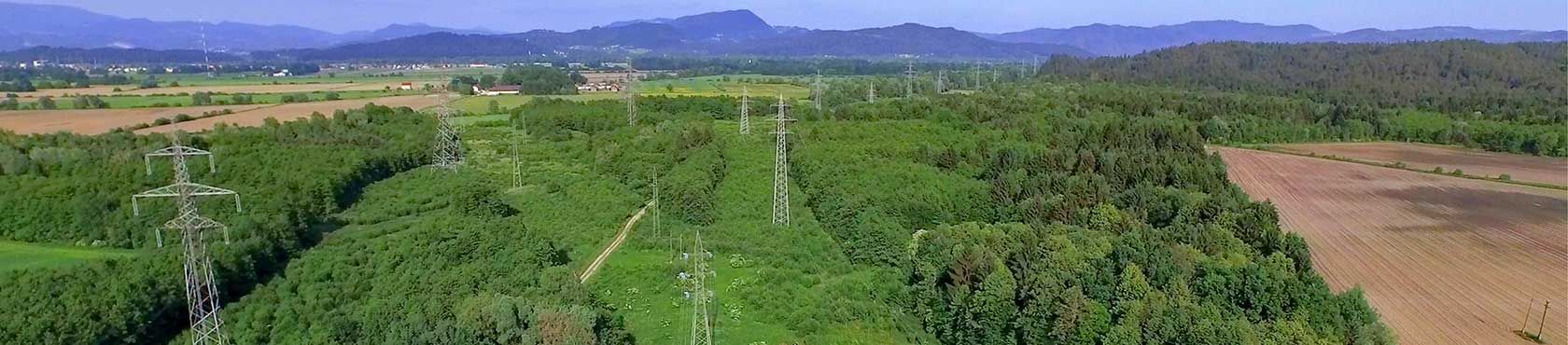 Field with high tension wires