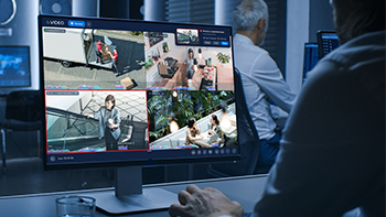 Video feeds on laptop screen