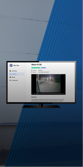 Image of computer screen with Blue Eye technology on display