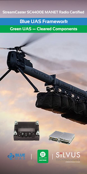 Silvus StreamCaster 4400 MANET Enhanced Radio Certified by DoD for Secure U.S. Military Drone Ops