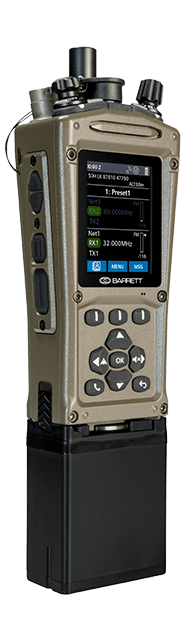 PRC-4080 transceiver with screen on