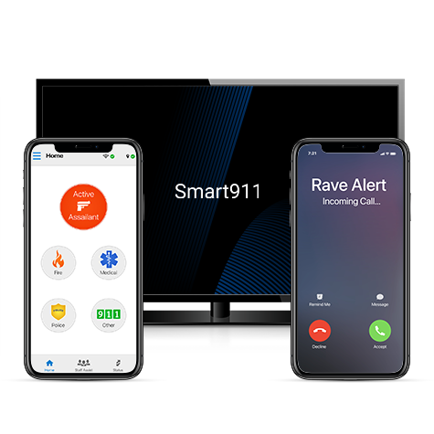 Rave Alert, Smart 911, and Rave Panic Button product images