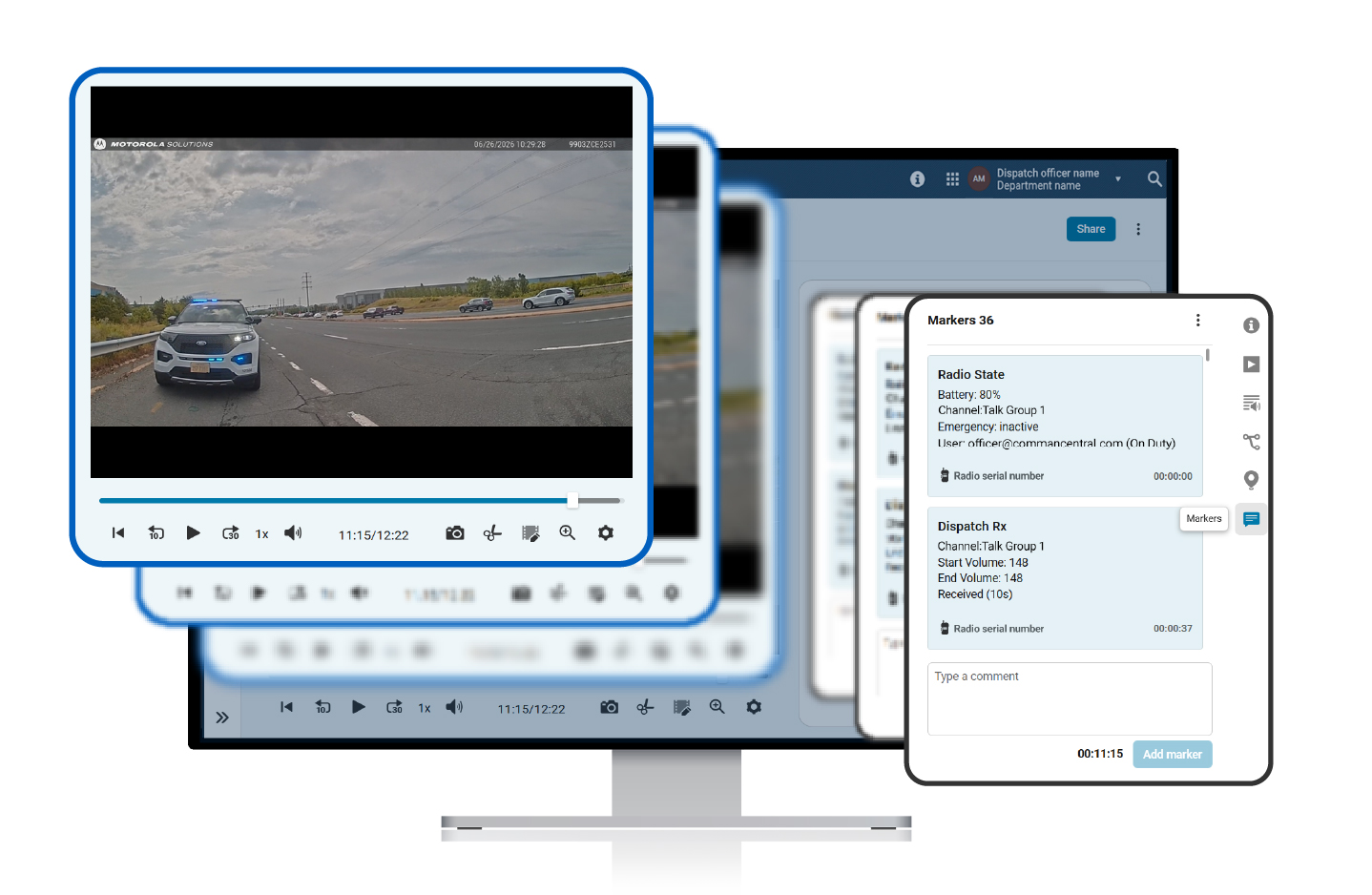 Video and metadata screen
