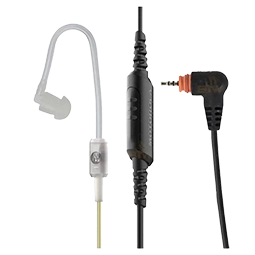One-wire surveillance earpiece, in-line mic & PTT