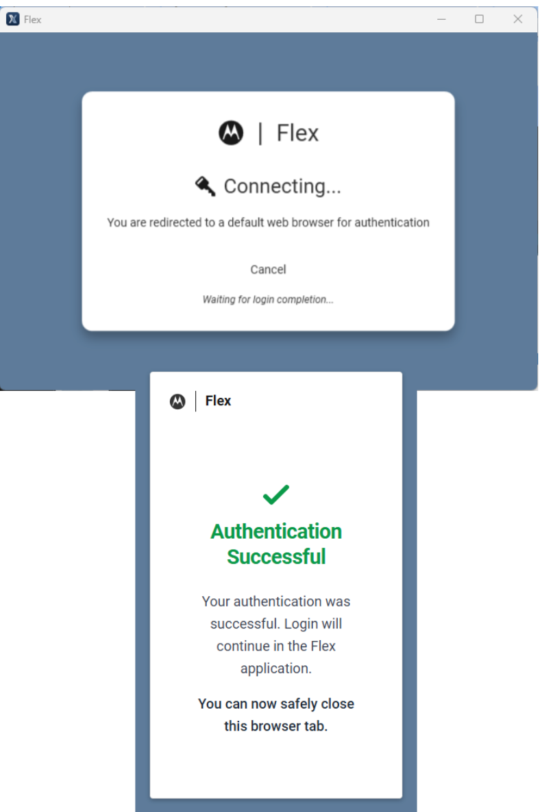 Browser-based login screen