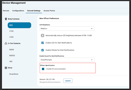 ID audio device management