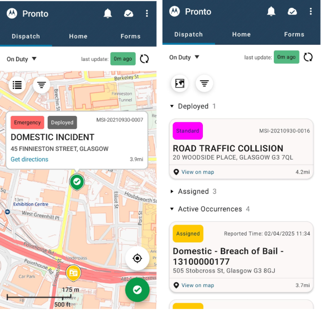 Pronto Dispatch Mapping