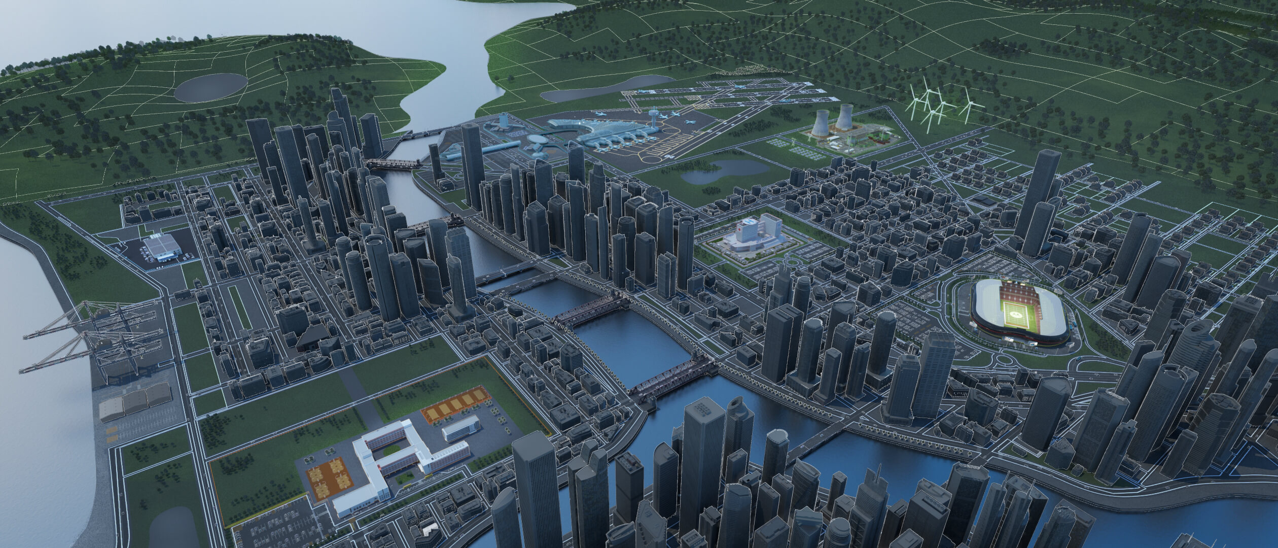 Birds eye view of a city