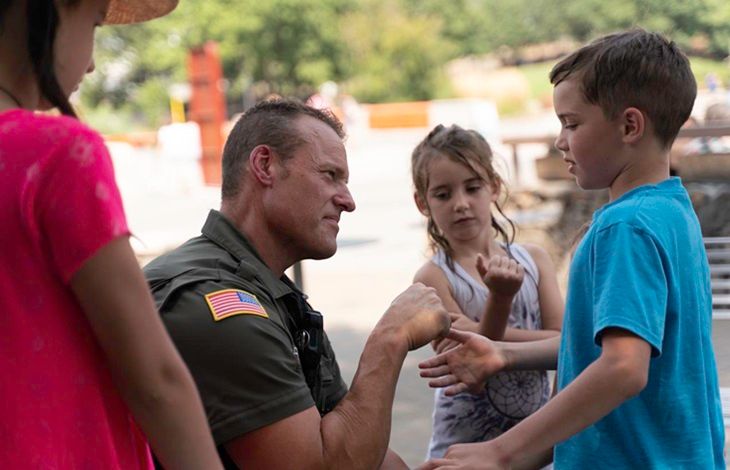 Officer engaging with the community