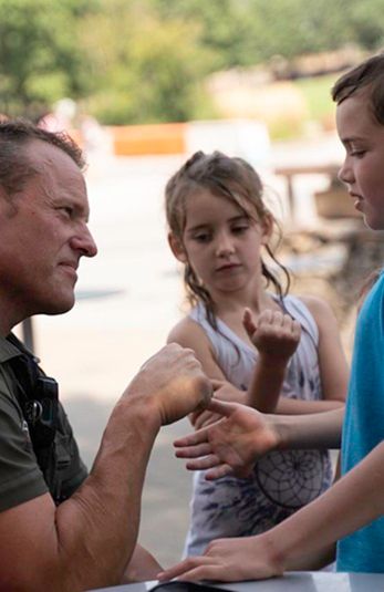 Officer engaging with the community