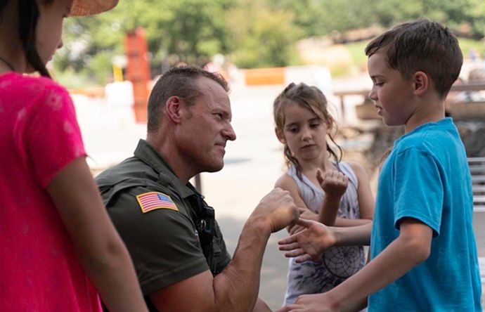 Officer engaging with the community