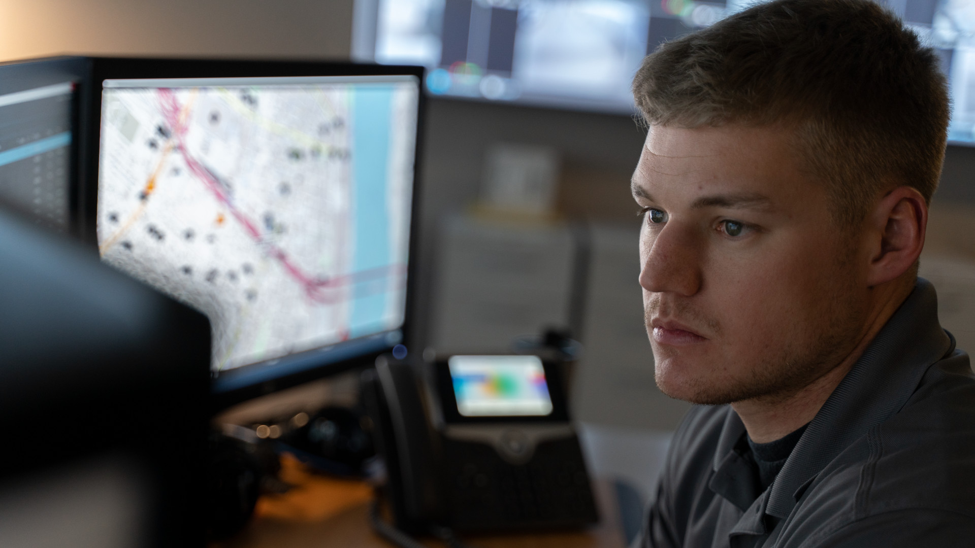 Man Looking at CommandCentral Investigate Crime Analysis Software