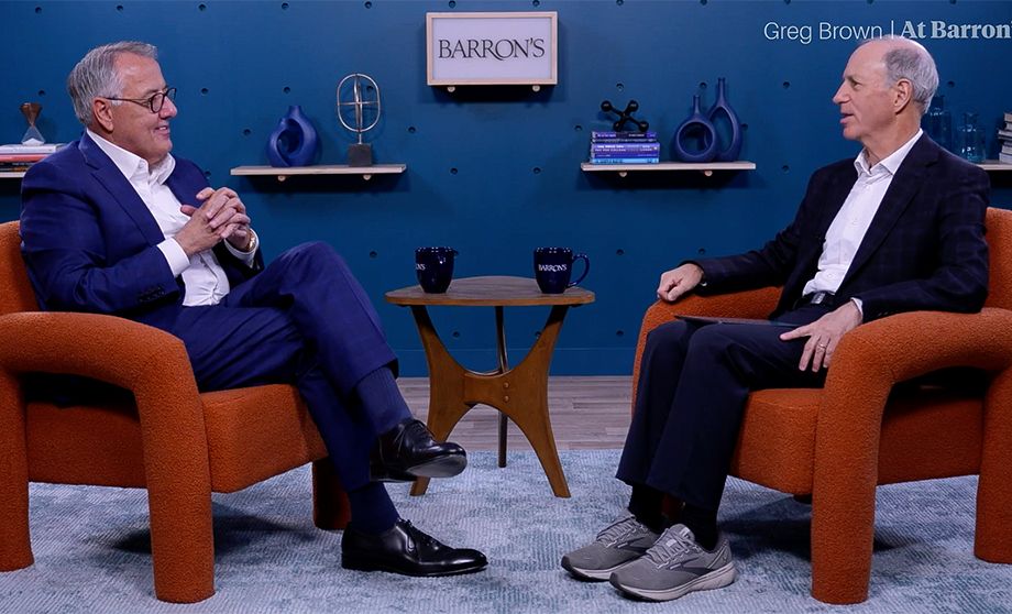 Image of Motorola Solutions CEO, Greg Brown, being interviewed by Barron's